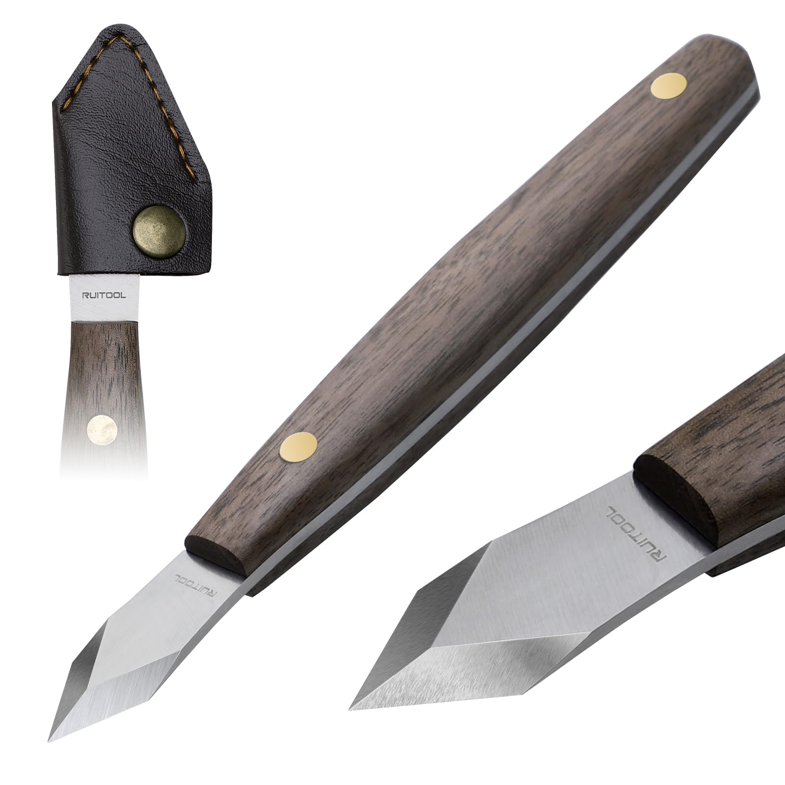 Leatherwork Knife Sheath - سكين وسم RUITOOL من الفولاذ الكربوني