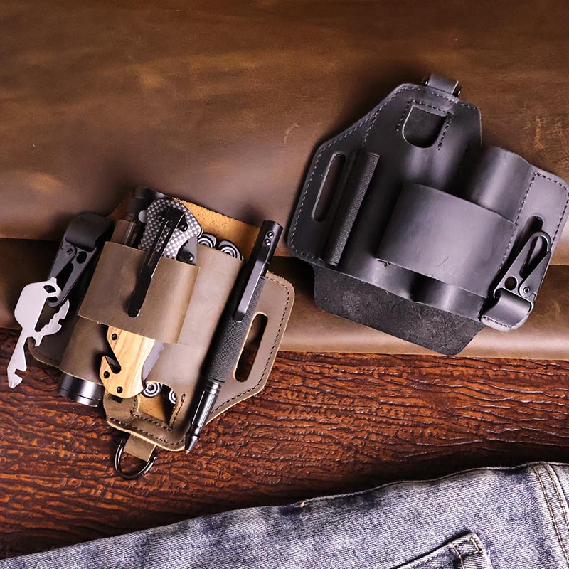 Leatherwork Knife Sheath - حزمة فاني التكتيكية من الجلد الطبيعي