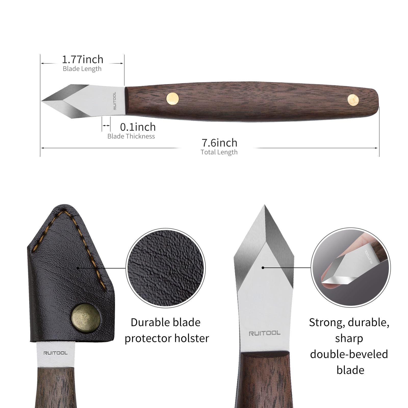 سكين وسم RUITOOL من الفولاذ ال - مراجعة Leatherwork Knife Sheath وسعره