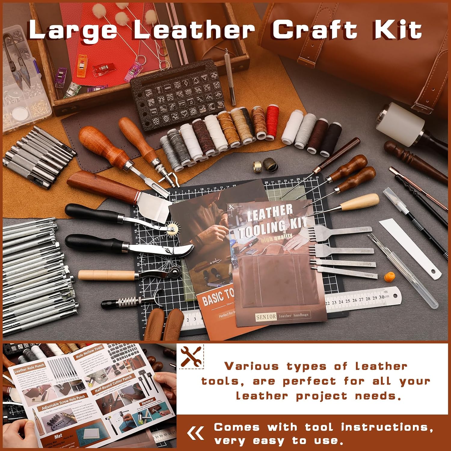 طقم أدوات تشكيل الجلود، أدوات  - مراجعة Leatherwork Craft وسعره
