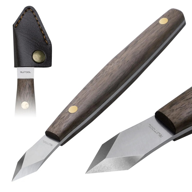 سكين نحت مصنوع يدويًا، خشب منح - مراجعة Leatherwork Knife Sheath وسعره