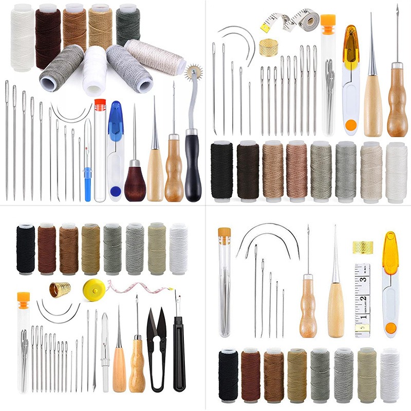 الجلود العمل صياغة أدوات عدة م - مراجعة Leatherwork Hand Sewing Needles وسعره