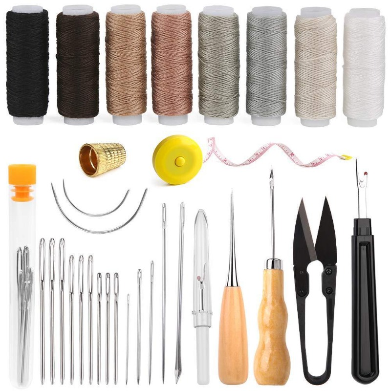 الجلود العمل صياغة أدوات عدة م - مراجعة Leatherwork Hand Sewing Needles وسعره