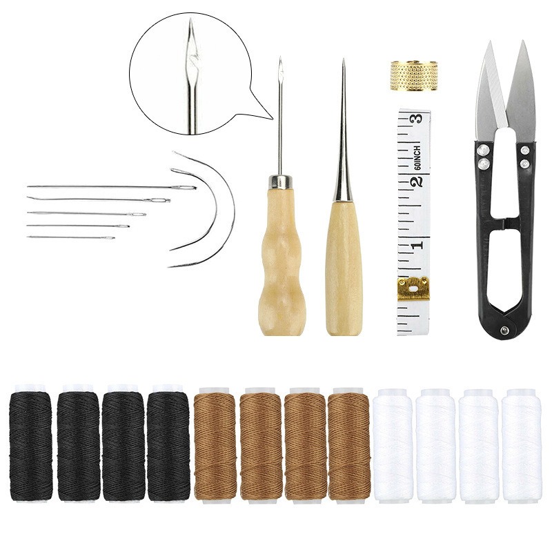 الجلود العمل صياغة أدوات عدة م - مراجعة Leatherwork Hand Sewing Needles وسعره