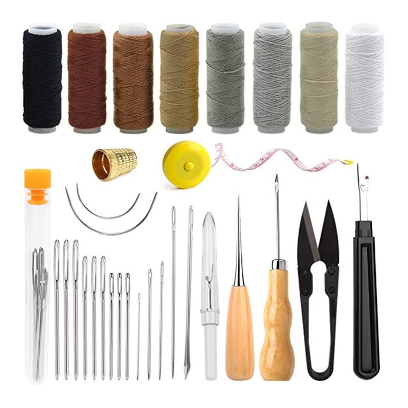 طقم أدوات خياطة الجلد، مجموعة  - مراجعة Leatherwork Hand Sewing Needles وسعره