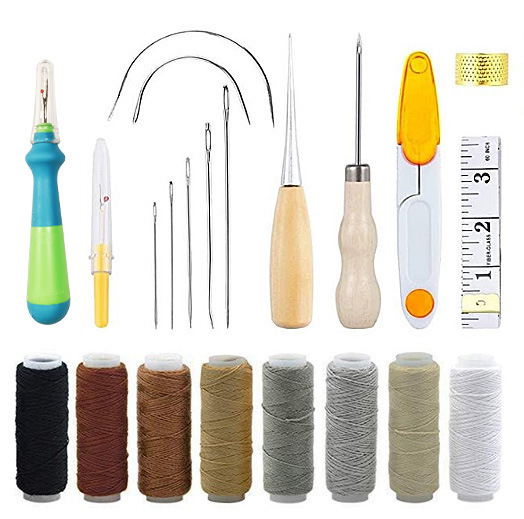 طقم أدوات خياطة الجلد، مجموعة  - مراجعة Leatherwork Hand Sewing Needles وسعره