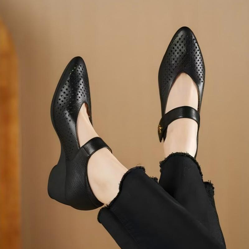 أحذية نسائية صيفية من الجلد ال - مراجعة Leather Work Outfit وسعره